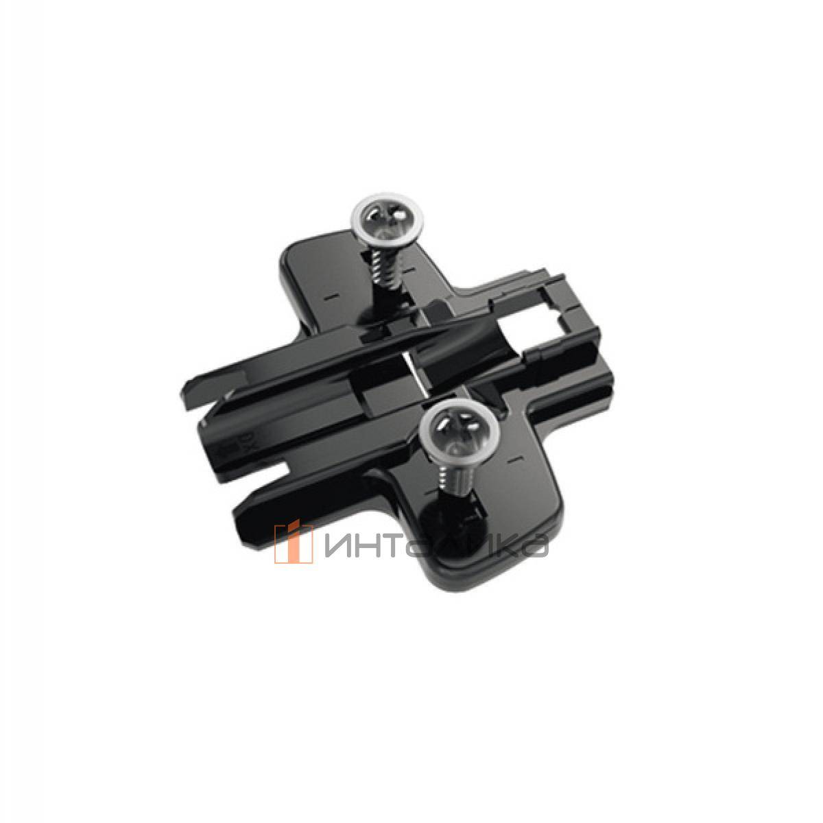 Монтажная планка крестообразная HETTICH 8099 Директ / Direct для Сенсис / Sensys, LR37, D5, со штифтами и специальными винтами, черный обсидиан