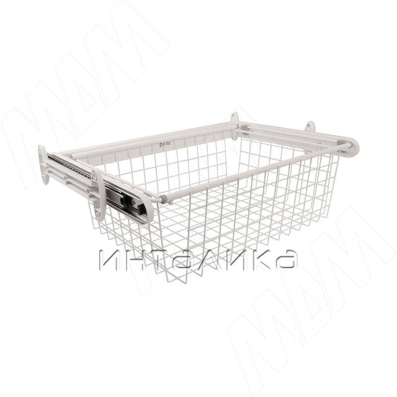 BELLE Корзина для белья, 700 мм, глубина 350 мм, белый, полн. выдв. (BE70BA35WH)