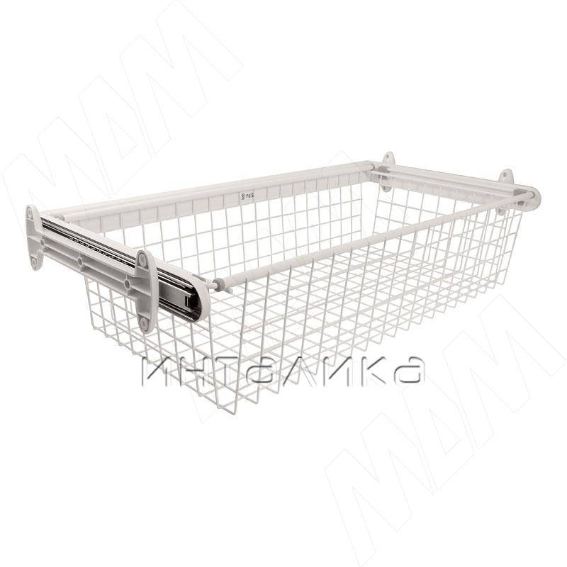 BELLE Корзина для белья, 800 мм, глубина 350 мм, белый, полн. выдв. (BE80BA35WH)