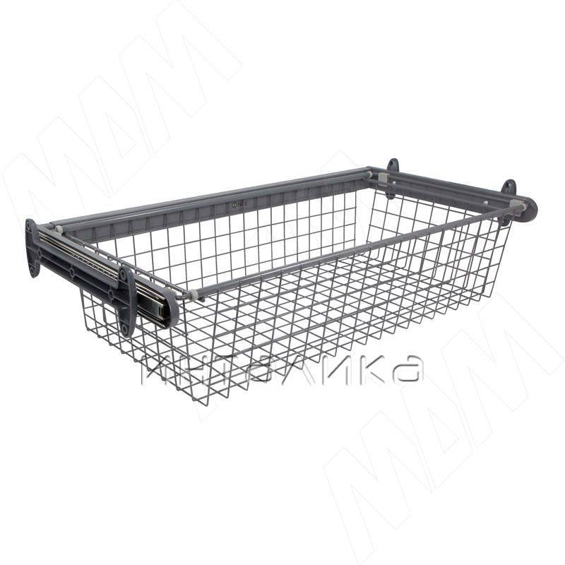 BELLE Корзина для белья, 800 мм, глубина 350 мм, графит. полн. выдв. (BE80BA35GR)