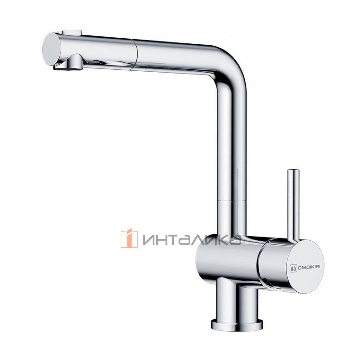 Смеситель Omoikiri TANIGAWA-SB однорычажный, с выдвижным шлангом, хром