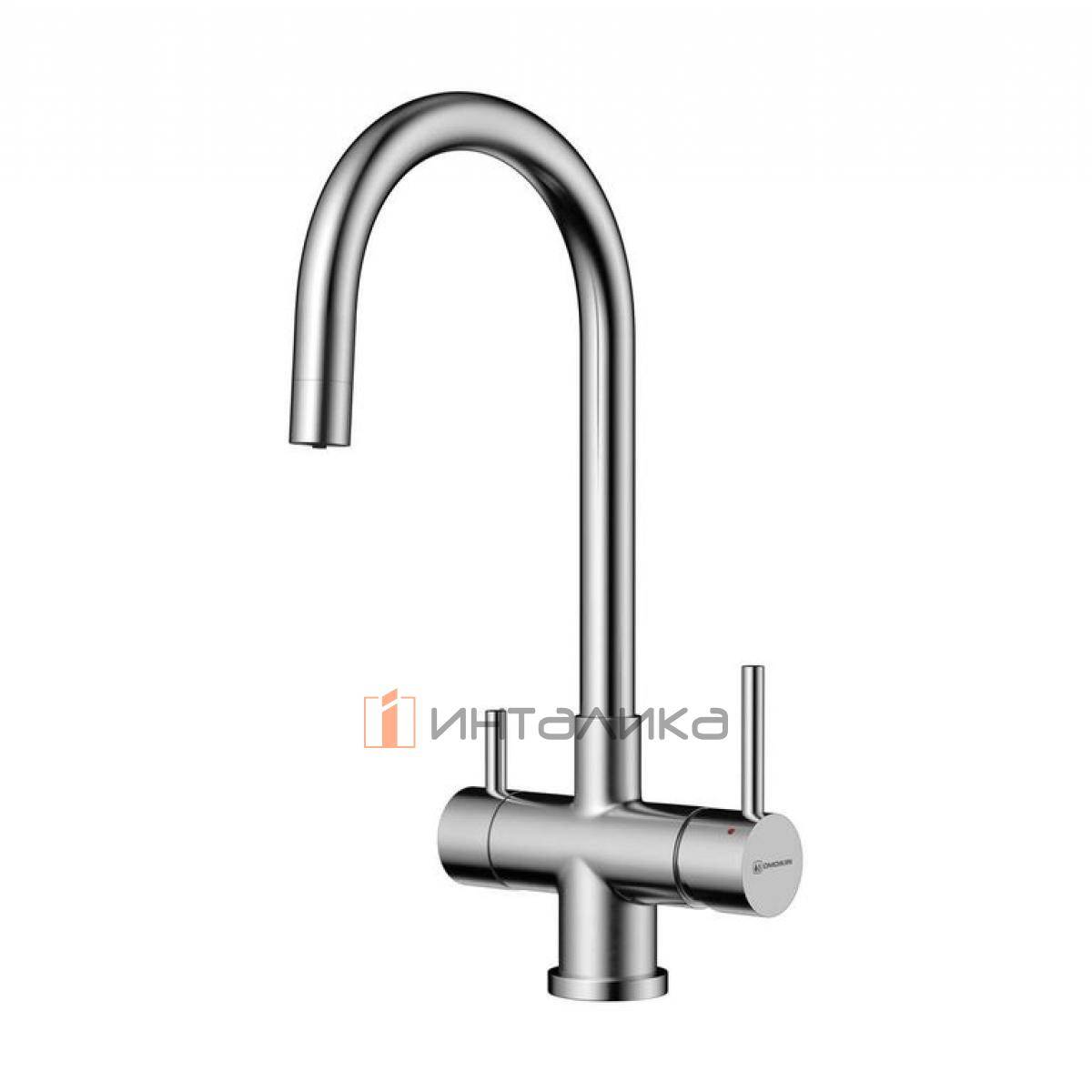 Смеситель Omoikiri AKITA однорычажный, с выводом для питьевой воды, нержавеющая сталь