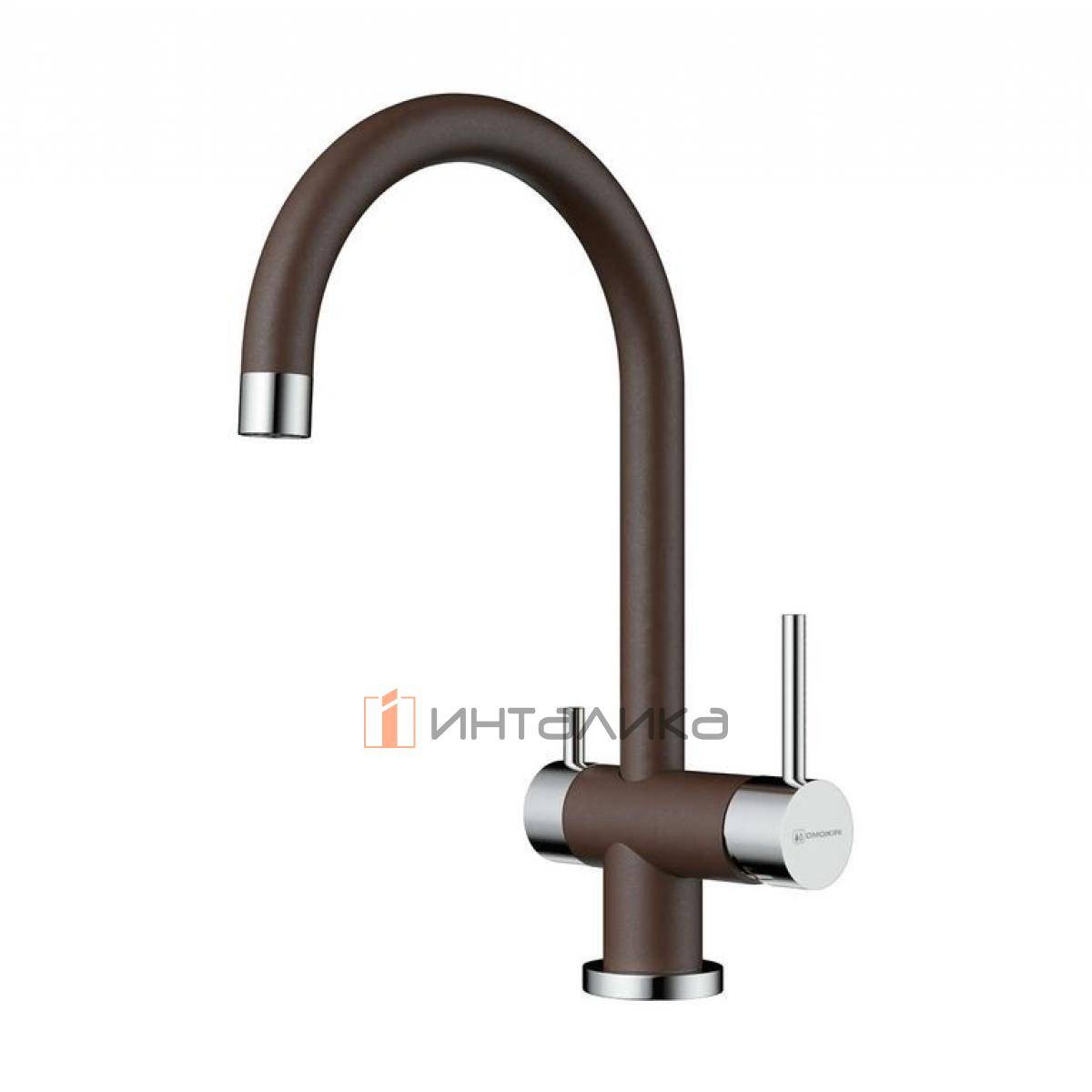 Смеситель Omoikiri YAMADA однорычажный, с выводом для питьевой воды, темный шоколад
