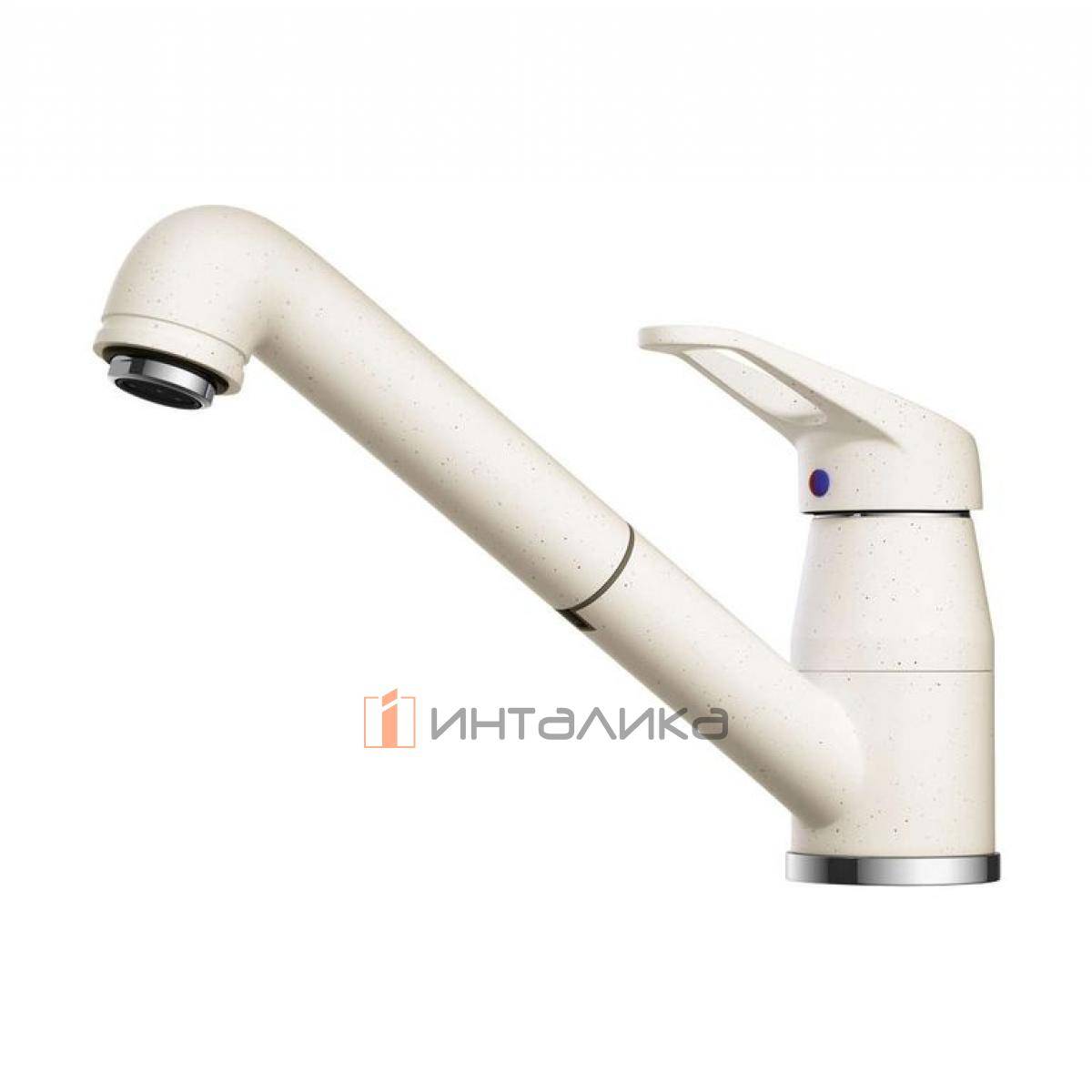 Смеситель Omoikiri TATEYAMA-S однорычажный, с выдвижным шлангом, белый