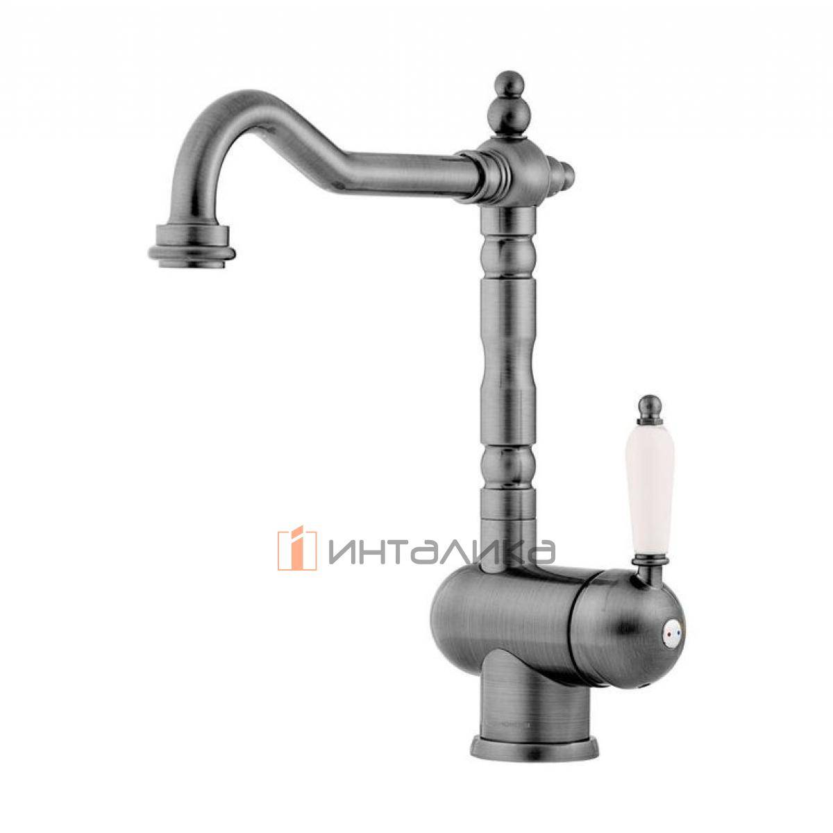 Смеситель Omoikiri KYOTO однорычажный, античное серебро