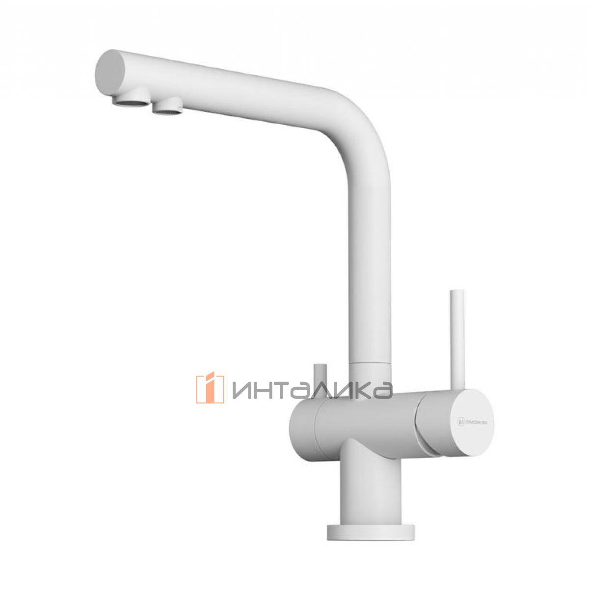 Смеситель Omoikiri NAGANO-P однорычажный, с выводом питьевой воды, белый
