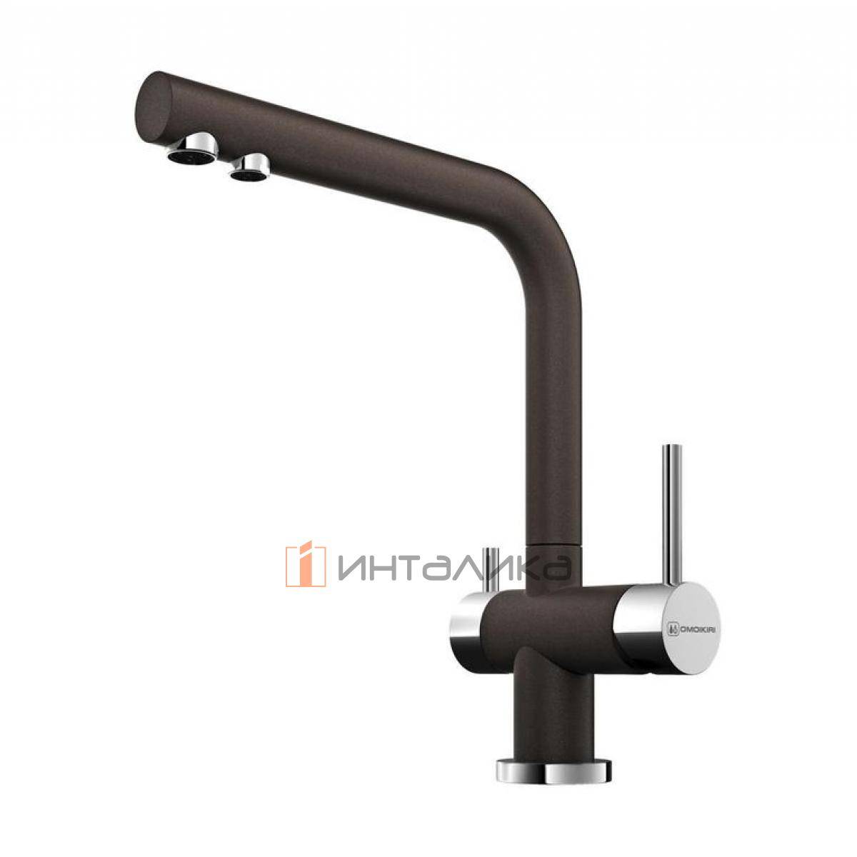 Смеситель Omoikiri NAGANO однорычажный, с выводом питьевой воды, темный шоколад