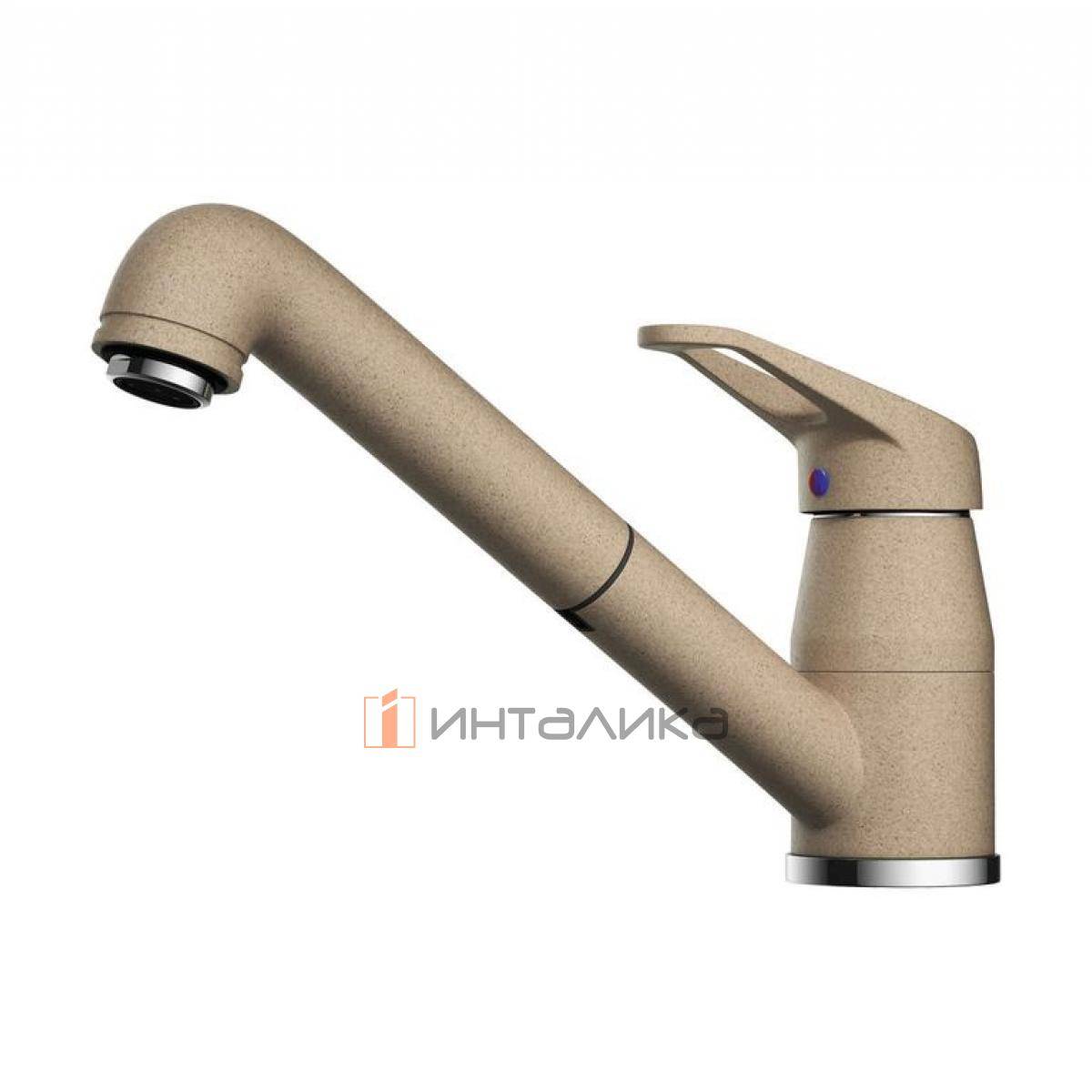 Смеситель Omoikiri TATEYAMA-S однорычажный, с выдвижным шлангом, карамель