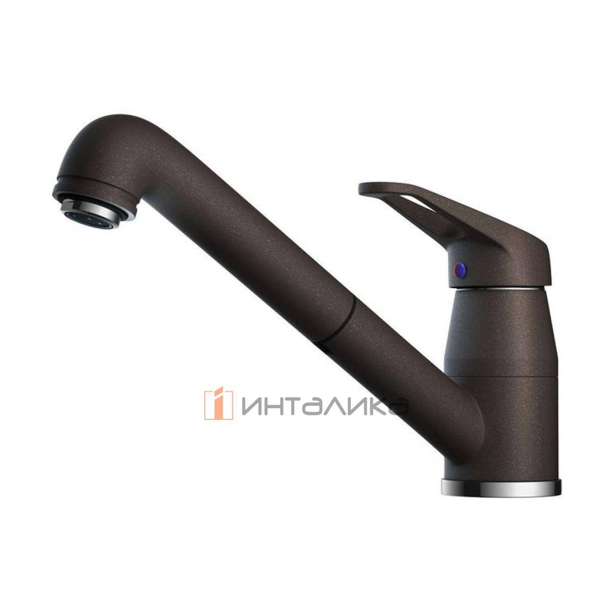 Смеситель Omoikiri TATEYAMA-S однорычажный, с выдвижным шлангом, темный шоколад