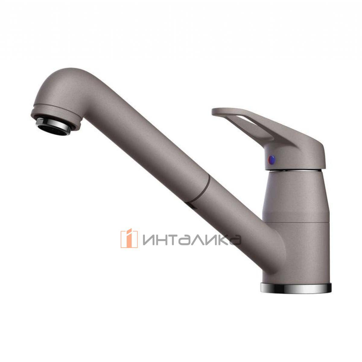 Смеситель Omoikiri TATEYAMA-S однорычажный, с выдвижным шлангом, leningrad grey
