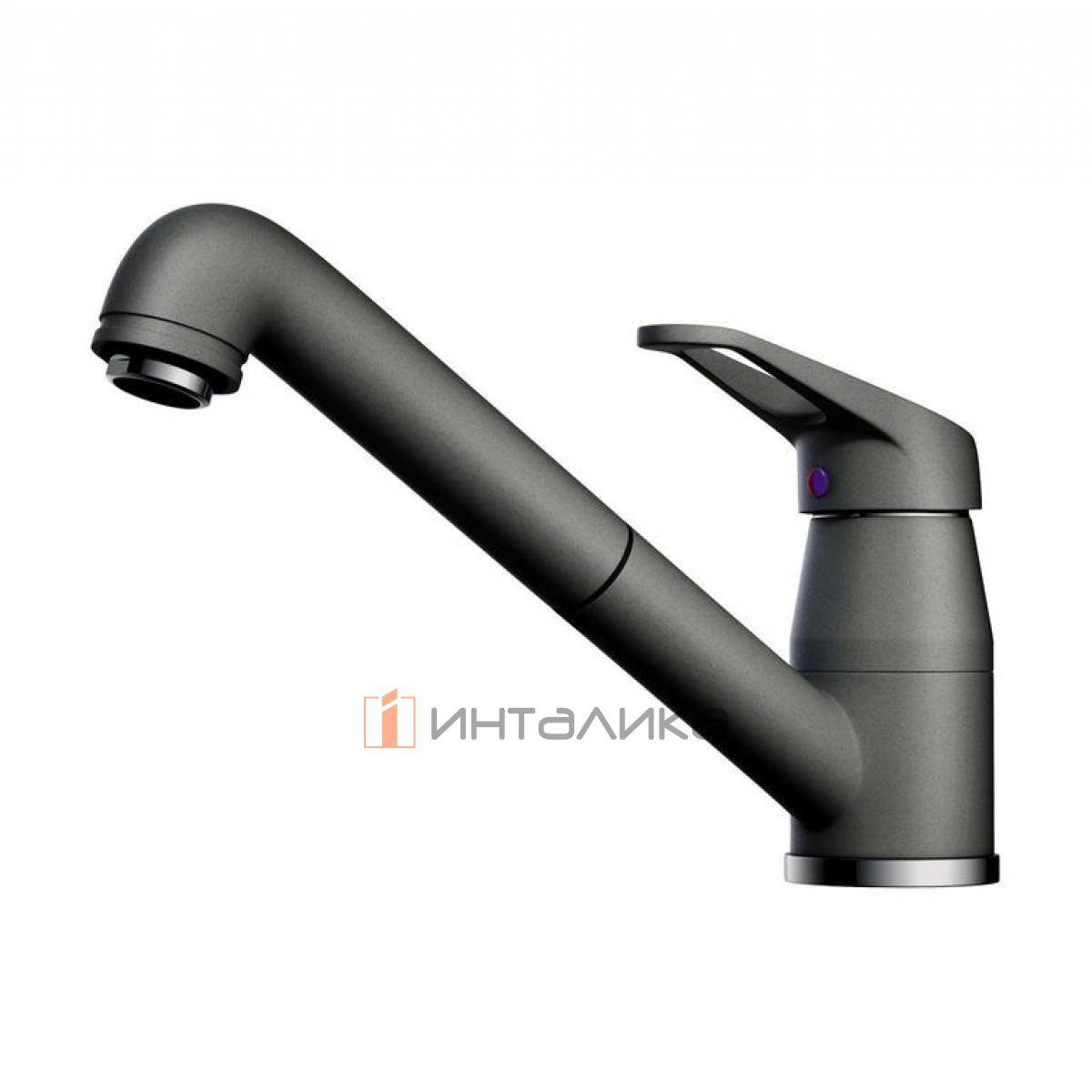 Смеситель Omoikiri TATEYAMA-S однорычажный, с выдвижным шлангом, платина