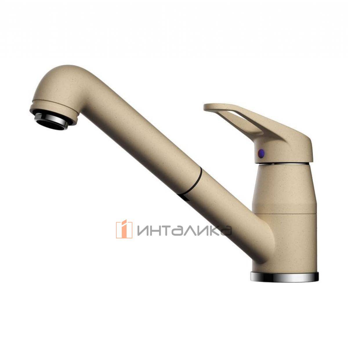 Смеситель Omoikiri TATEYAMA-S однорычажный, с выдвижным шлангом, шампань