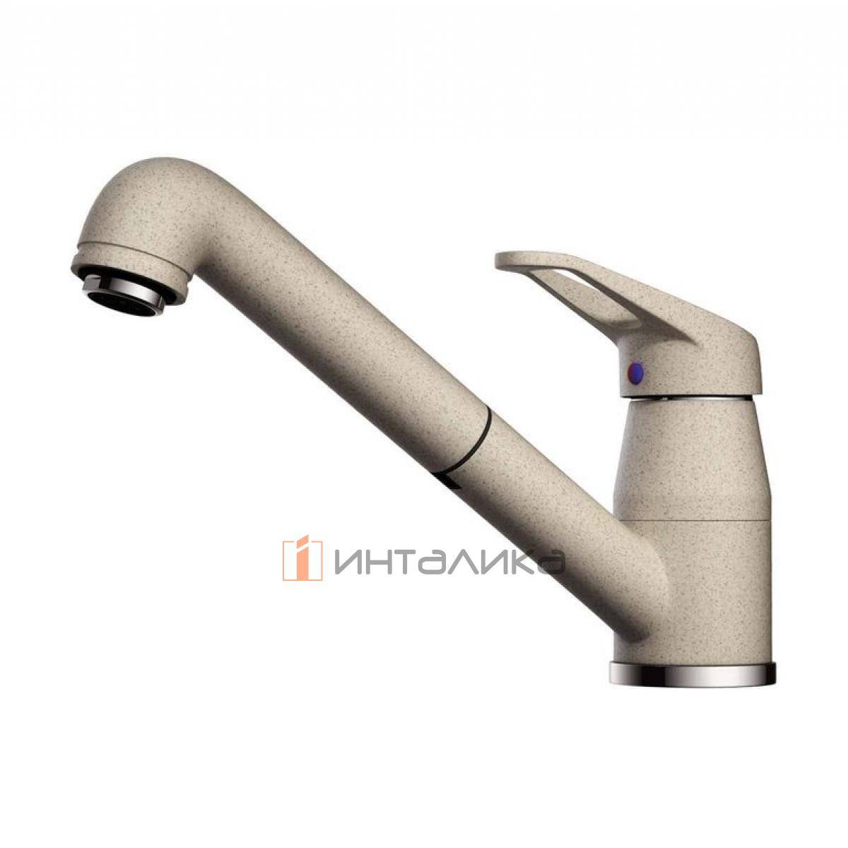 Смеситель Omoikiri TATEYAMA-S однорычажный, с выдвижным шлангом, бежевый