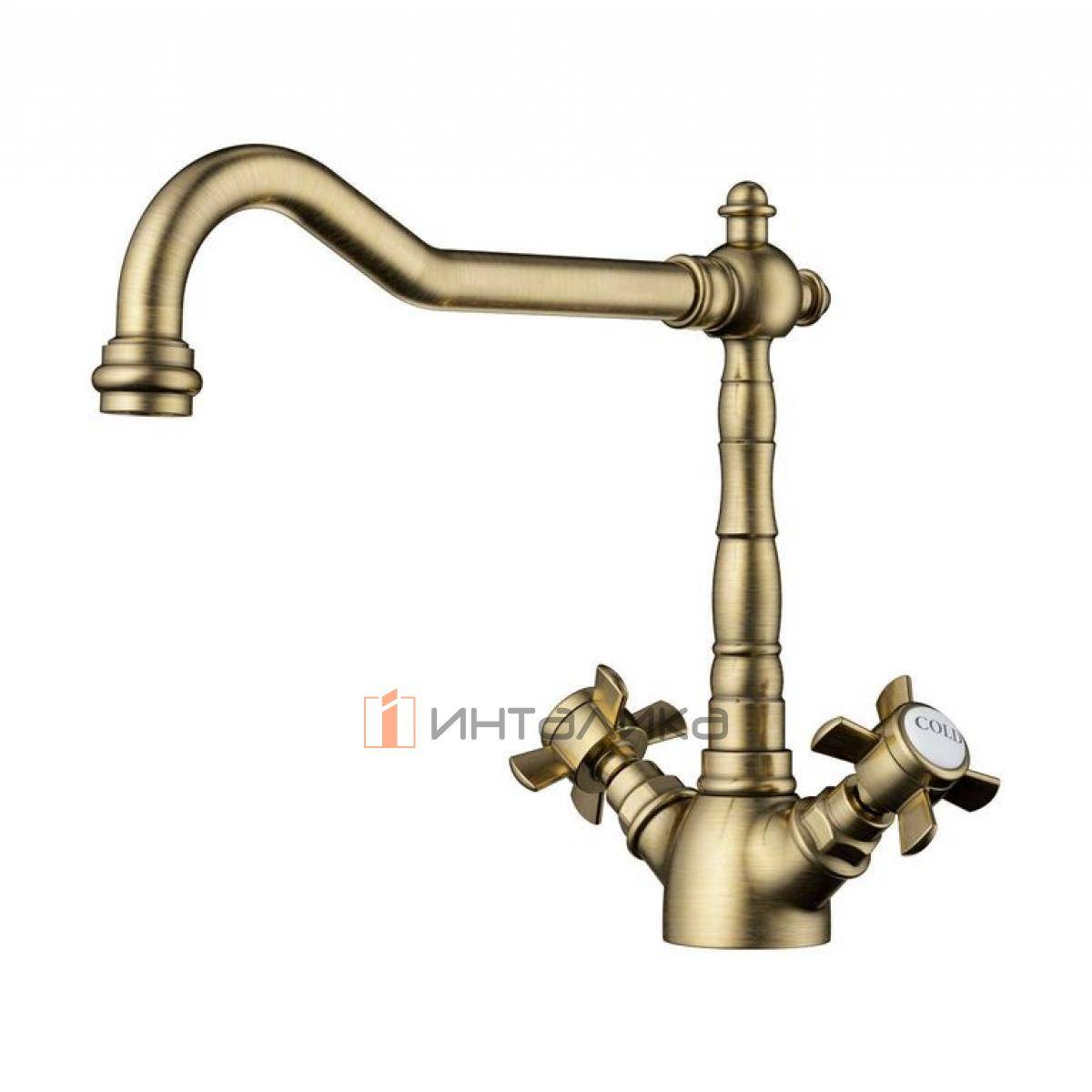 Смеситель Omoikiri TOKIGAWA двухрычажный, античная латунь