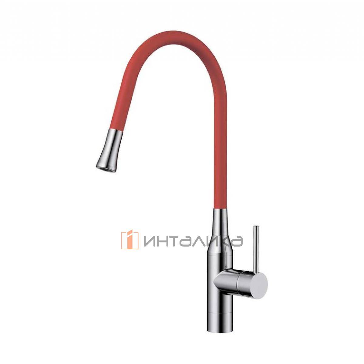 Смеситель Omoikiri YATOMI однорычажный, с гибким шлангом, красный