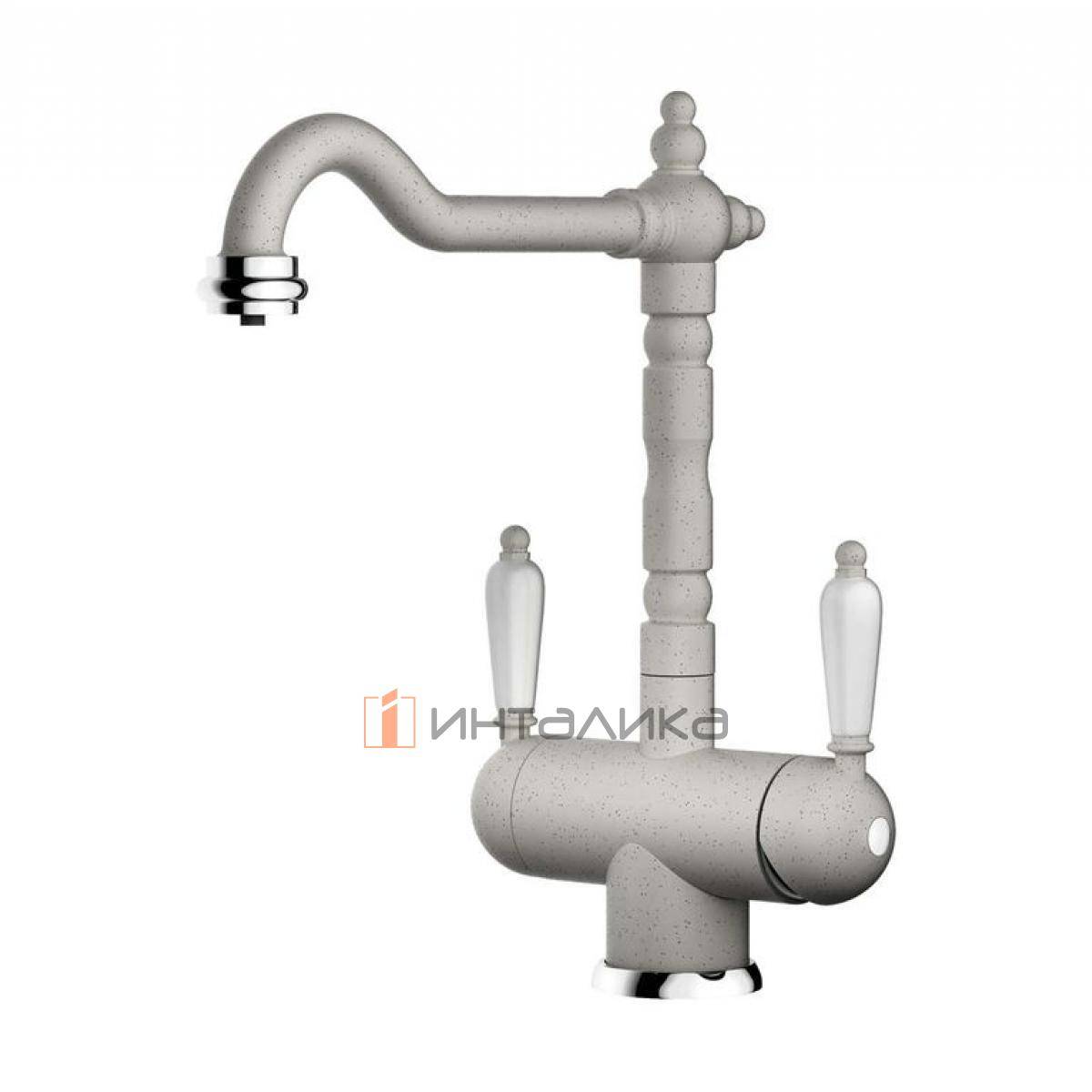 Смеситель Omoikiri AMAGASAKI двухрычажный, с выводом для питьевой воды, эверест