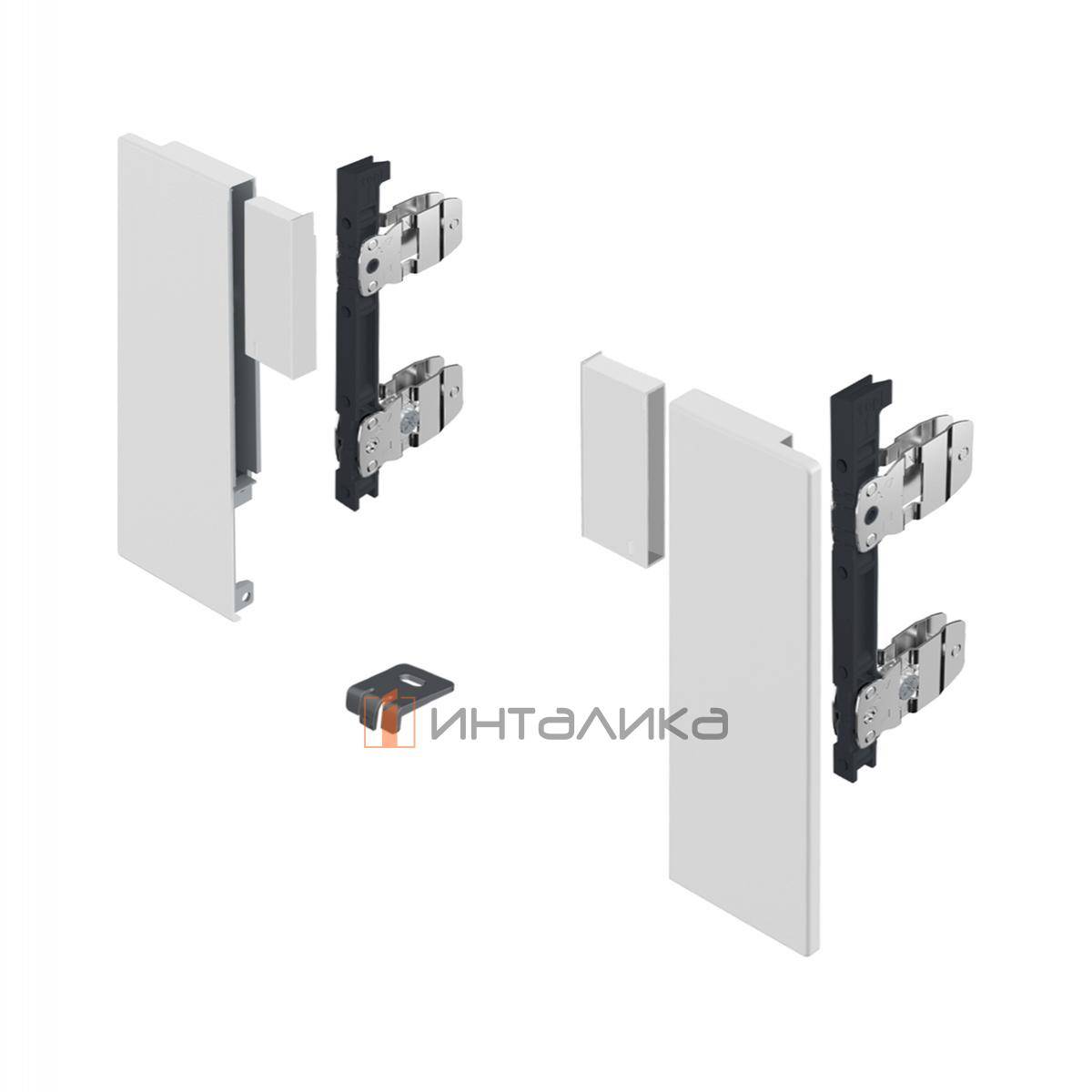 Комплект соединителей передней панели Дизайн / DESIGN внутреннего ящика HETTICH АванТех Ю / AvanTech You, H187, белый