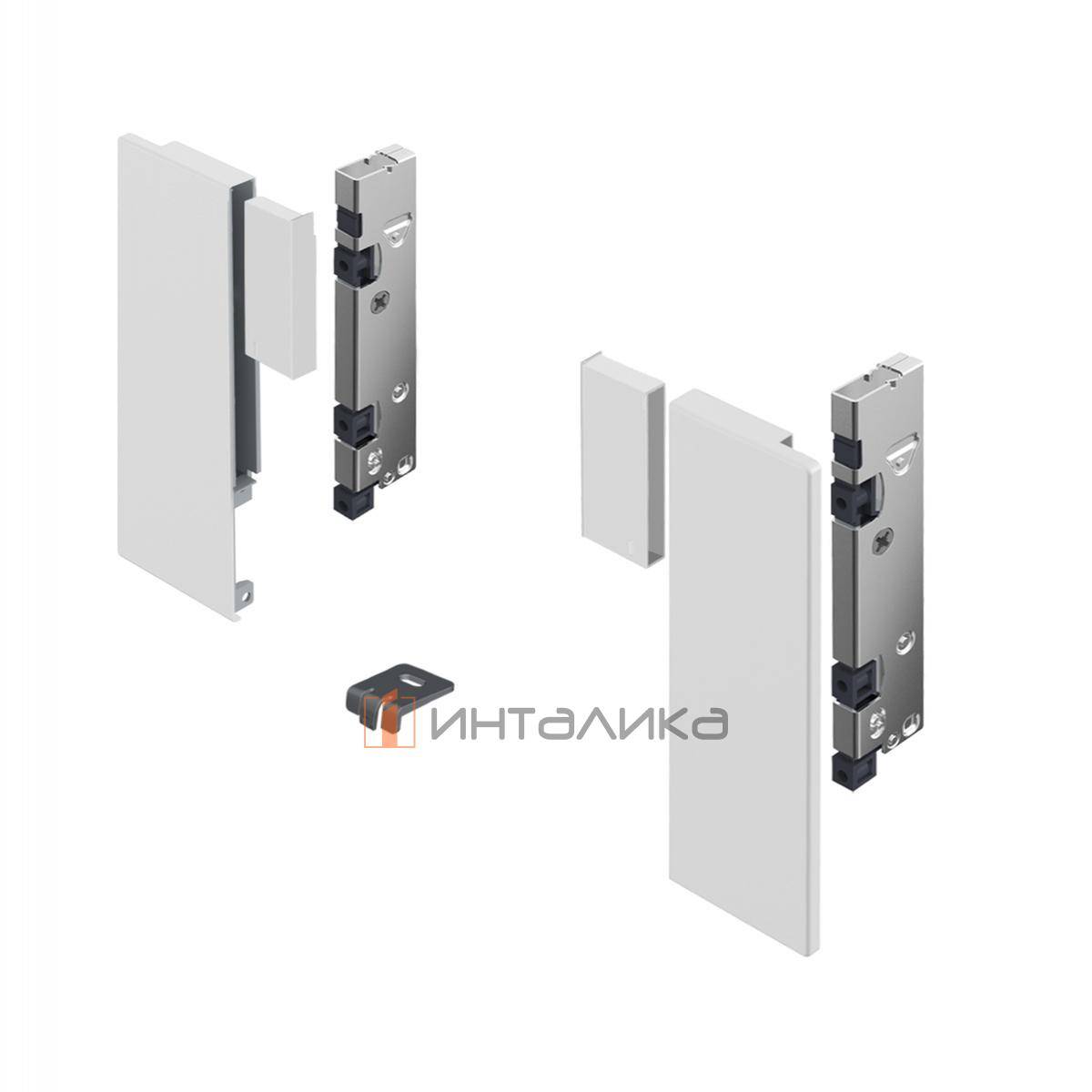 Комплект соединителей передней панели Дизайн / DESIGN внутреннего ящика HETTICH АванТех Ю Инлей / AvanTech You Inlay, H187, белый