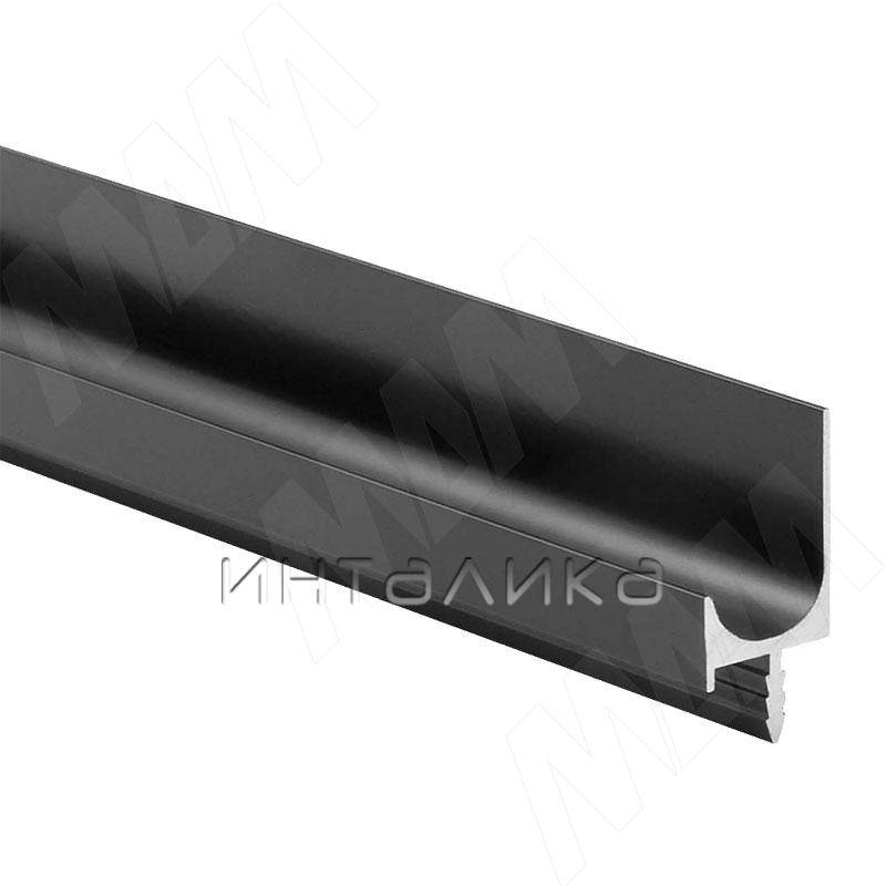 Профиль-ручка врезная для фасада 16/18мм, черный матовый (краска), L-3000мм (PH.RU07.3000.BLM PR)