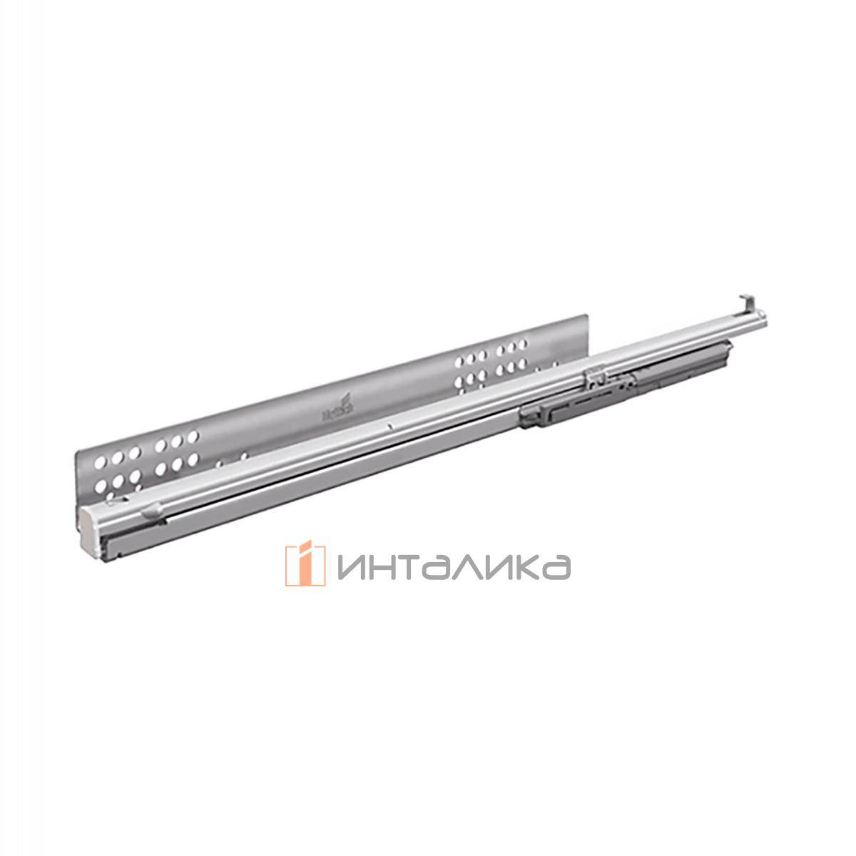 Направляющая HETTICH Квадро / Quadro V6, полное выдвижение, открывание нажатием / Push to Open, NL450, ЕВ 20, G30, под замки, левая