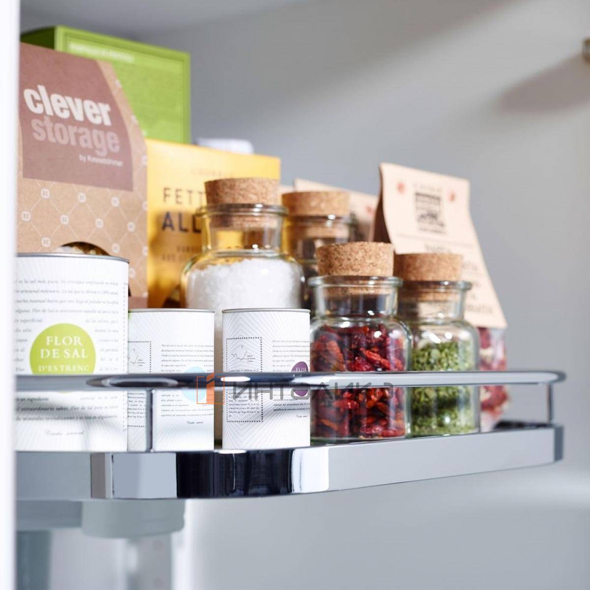 Поворотный механизм КЕССЕБЁМЕР / KESSEBOHMER Торн Моушн II 600, 1 полка Арена Классик, антискользящее покрытие, H195, G20, хром