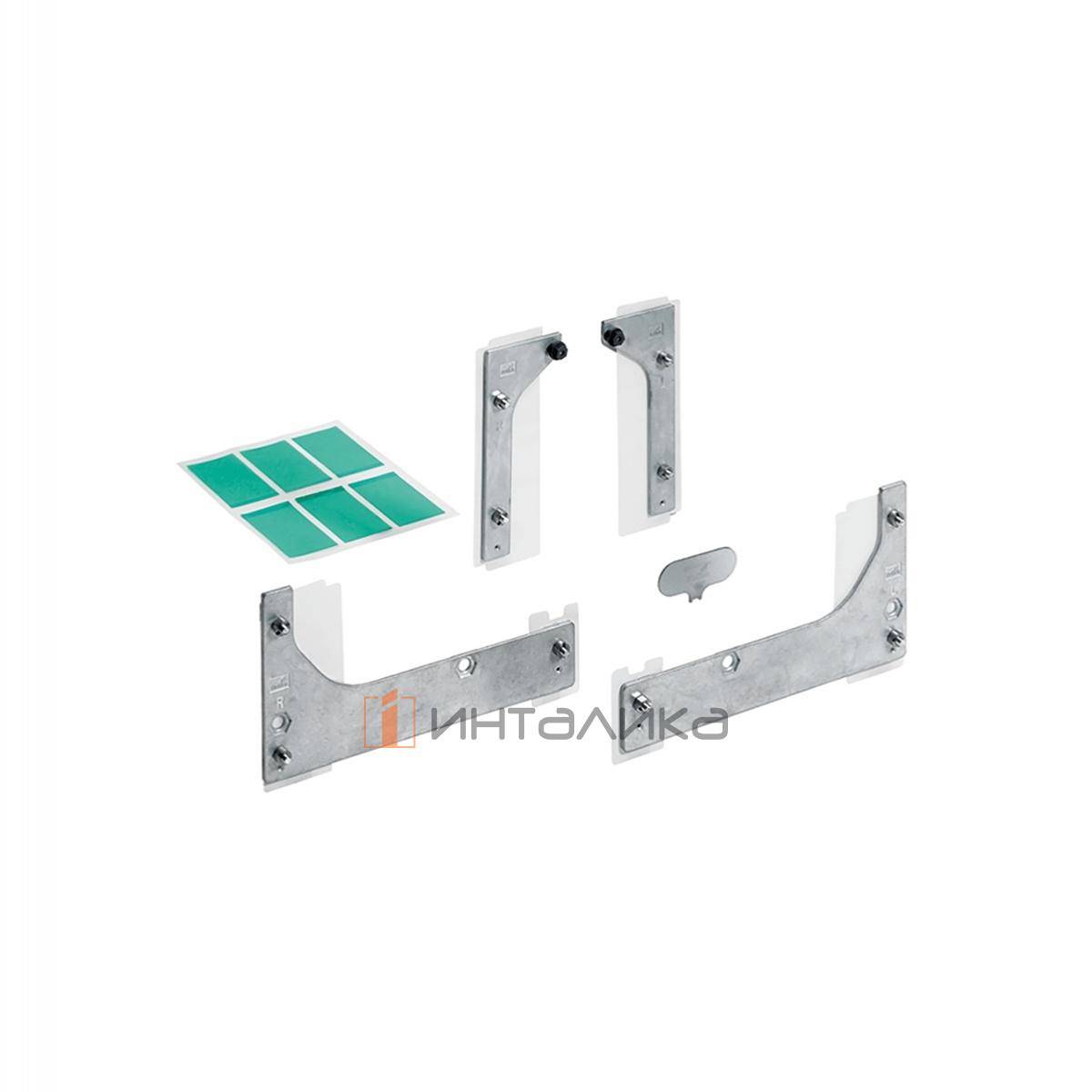 Дополнительный комплект фурнитруры HETTICH СлайдЛайн / Slide Line M, Бесшумное закрывание / Silent System для стеклянных дверей, под приклеивание