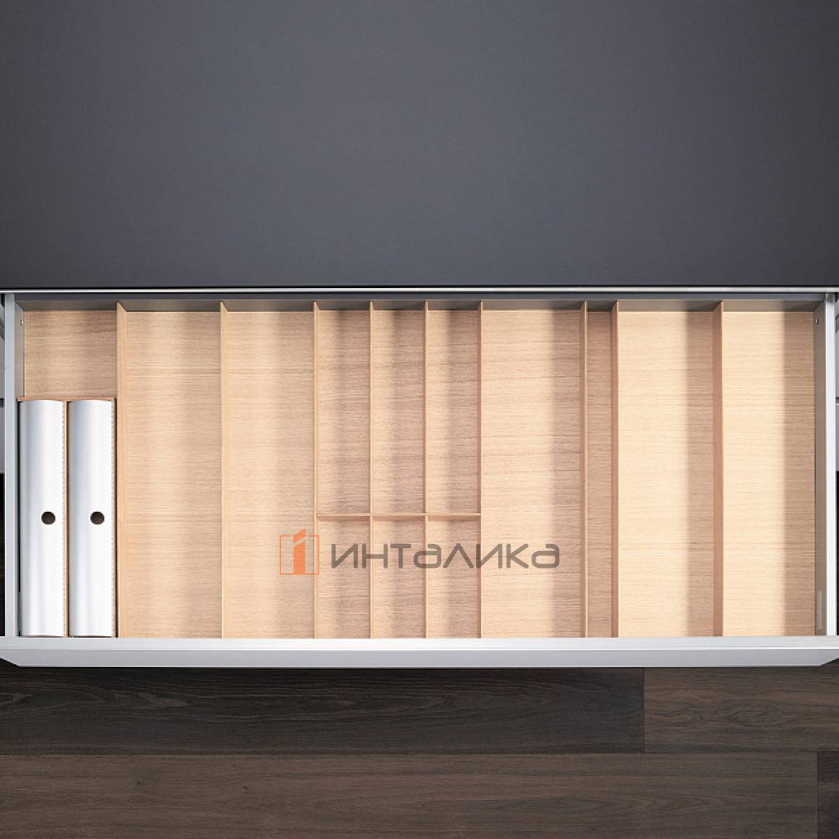 Лоток с держателем для фольги КЕССЕБЁМЕР / KESSEBOHMER ФайнЛайн Линик, 1000-1200х500, ясень светлый