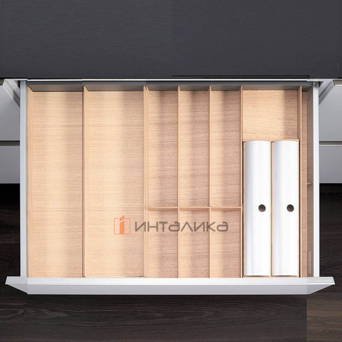 Лоток с держателем для фольги КЕССЕБЁМЕР / KESSEBOHMER ФайнЛайн Линик, 800-900х500, ясень светлый