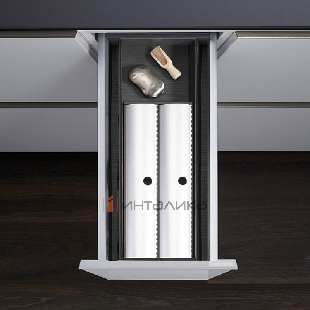 Лоток с держателем для фольги КЕССЕБЁМЕР / KESSEBOHMER ФайнЛайн Линик, 300, ясень черный