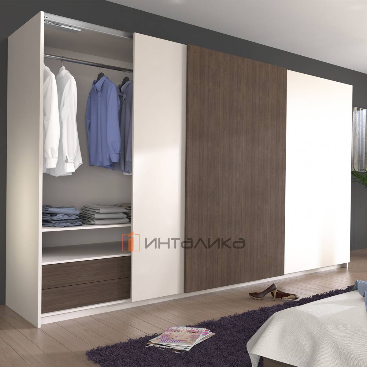 Система HETTICH ТопЛайн / Top Line L для 3 дверей, доводчик на закрывание, B550-1350, H2600, T18-30, G20, L2300