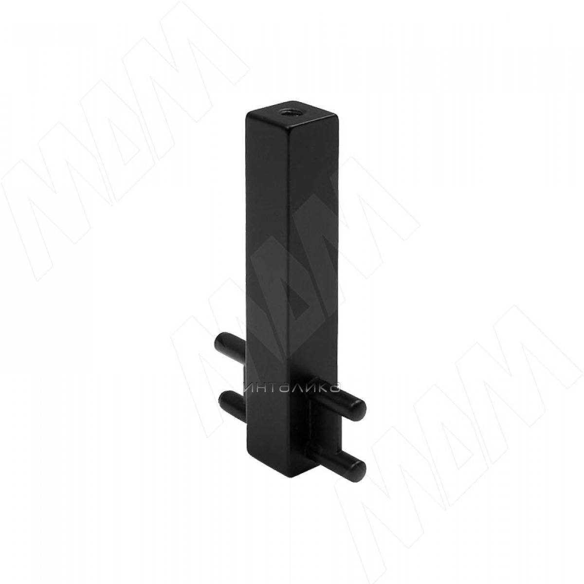VOGUE Штангодержатель для прямоугольной штанги, центральный, черный, крепление к полке (TA0213CBL)