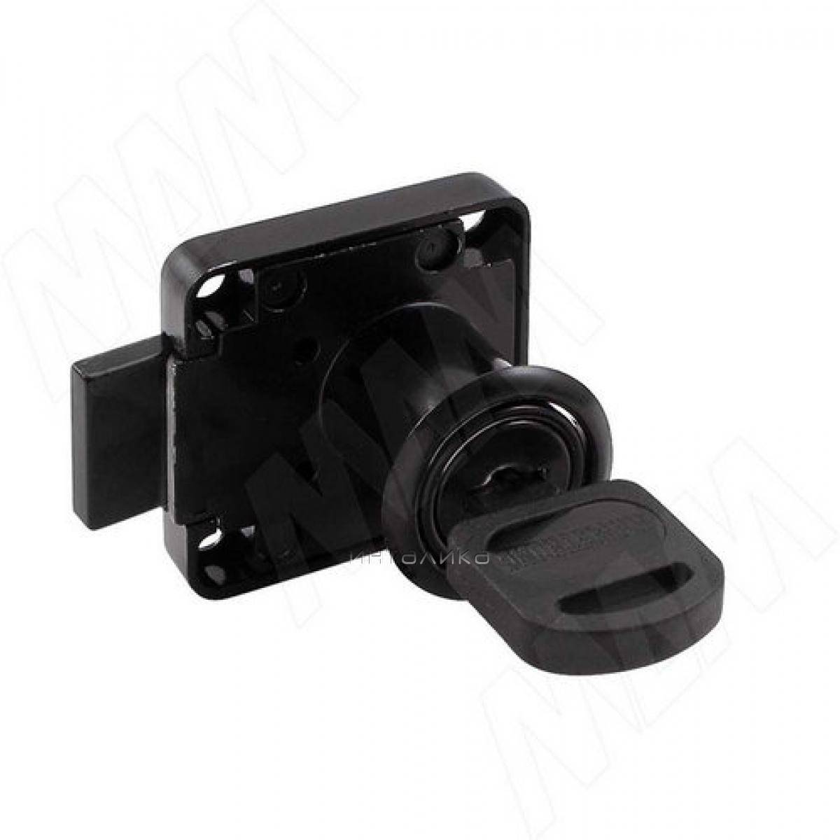 Замок для 1-ой двери, выдвижной, 1 оборот, черный (507-11 BK)