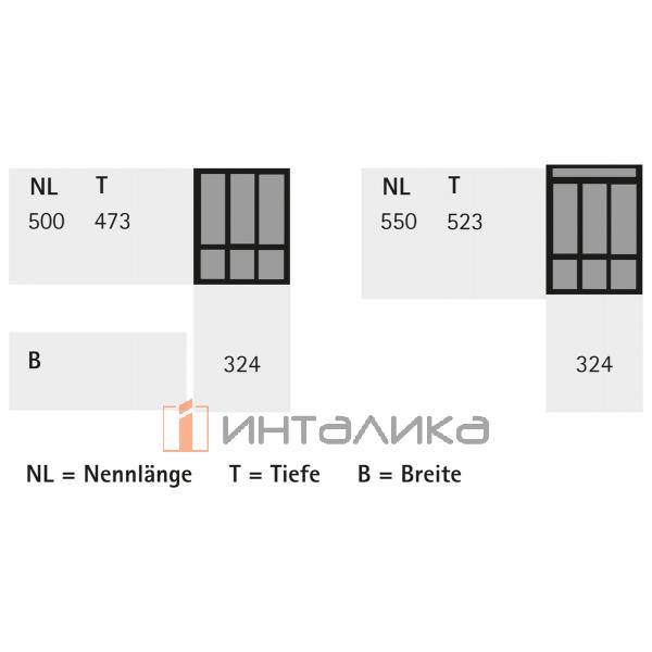 Организация HETTICH ОргаТрей /OrgaTray 470 для ящиков АванТех Ю / AvanTech You и АркиТех / ArchiTech, NL500, B326, T474, H50, пластик, антрацит