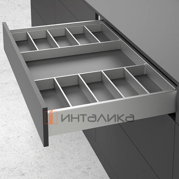 Организация HETTICH ОргаТрей /OrgaTray 630 для ящиков АванТех Ю / AvanTech You, NL500, 271х473х43, серебристый