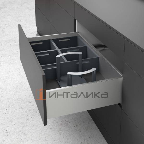 Держатель тарелок HETTICH ОргаСтор / OrgaStore 270 для ИнноТех Атира / InniTech Atira, АркиТех / ArciTech и АванТех Ю / AvanTech You, 180х340х191, лакированный бук, антрацит