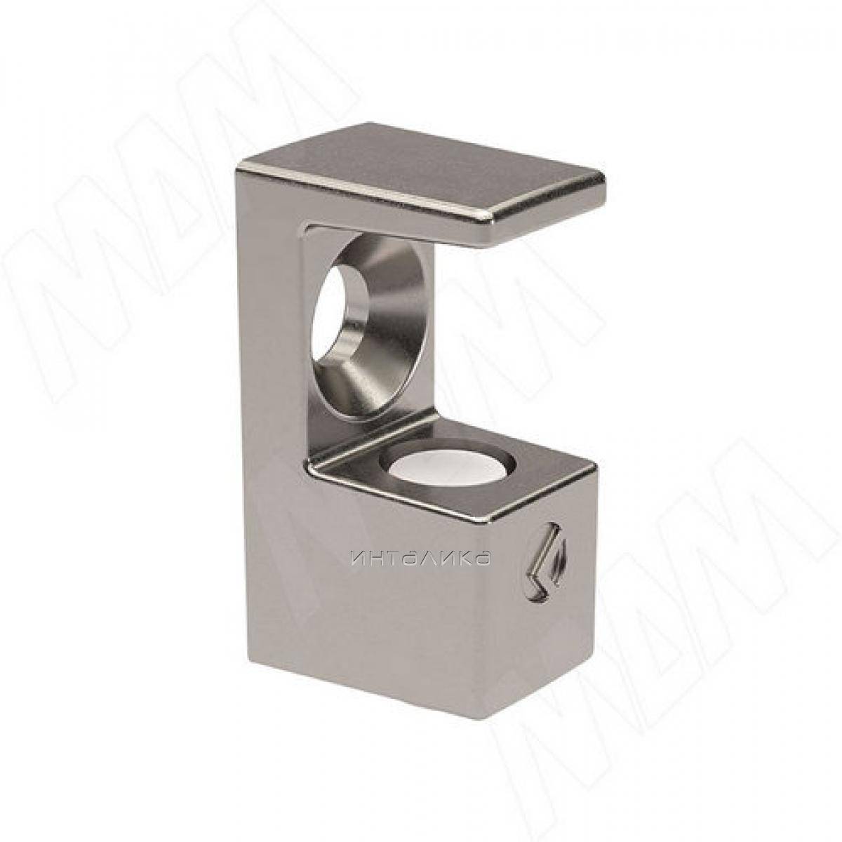 GRACE Полкодержатель для стеклянных полок толщиной 5-6 мм, под саморез, никель (1 61200 10 YA)