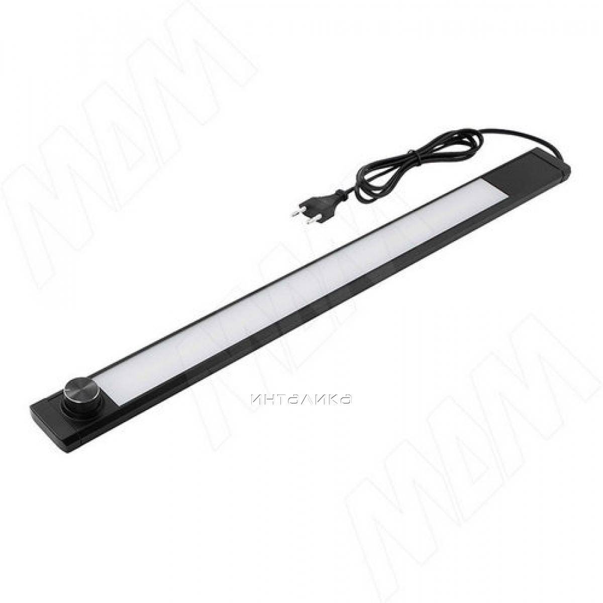 FULLY Светодиодный светильник с кнопочным выключателем, черный, 220V, 600мм, с изменением цветовой температуры 3000-6500К, 8W (FU220-600MS-BL-CCT8)