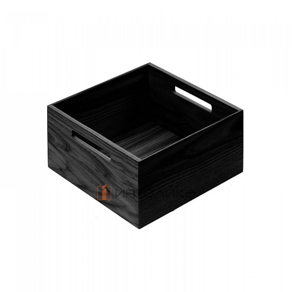 Ящик квадратный с ручками КЕССЕБЁМЕР / KESSEBOHMER ФайнЛайн Линик, 236x236x120, ясень черный
