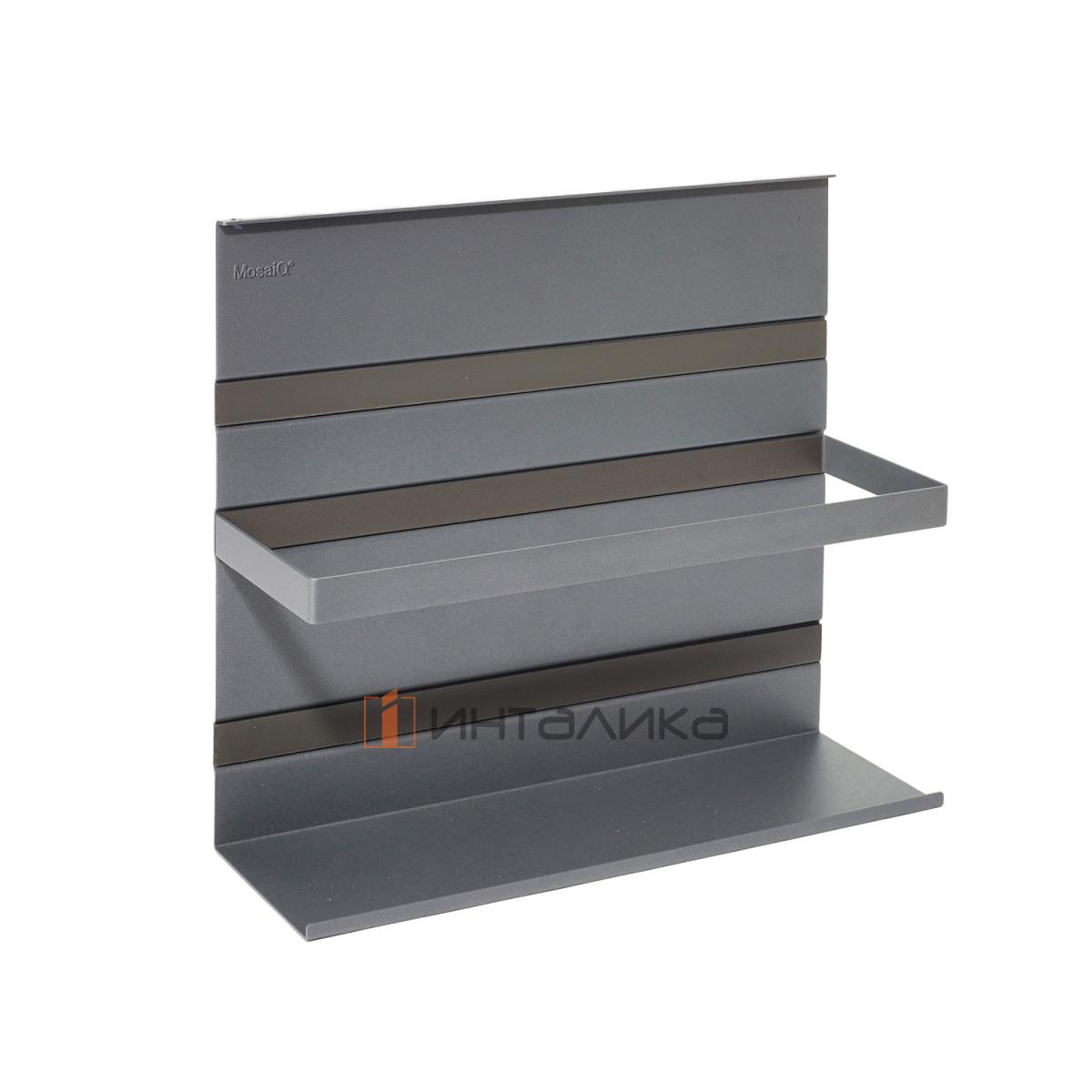 Универсальная полка с релингом КЕССЕБЁМЕР / KESSEBOHMER Линеро Мозаик, Н300, антрацит