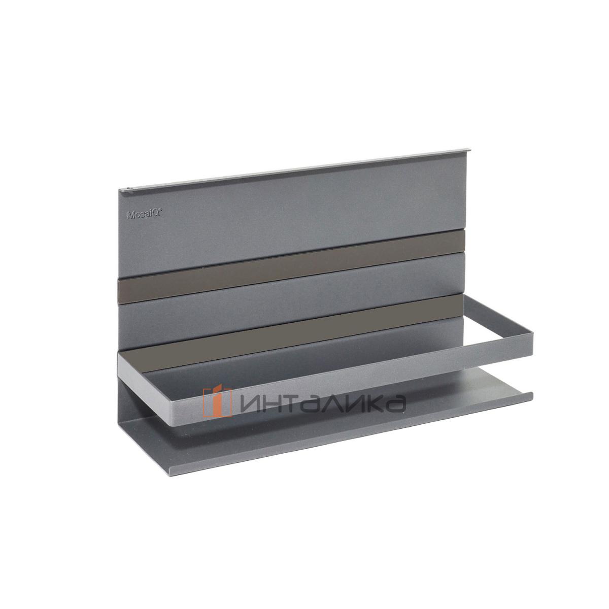 Универсальная полка с релингом КЕССЕБЁМЕР / KESSEBOHMER Линеро Мозаик, Н200, антрацит