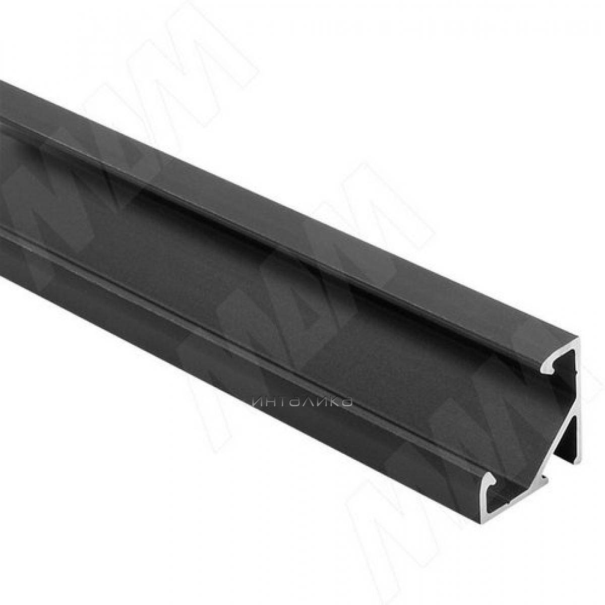 Профиль СМ1, угловой, черный, 16х16мм, L-3000 (LSP-CM1-ALU-3-BL)