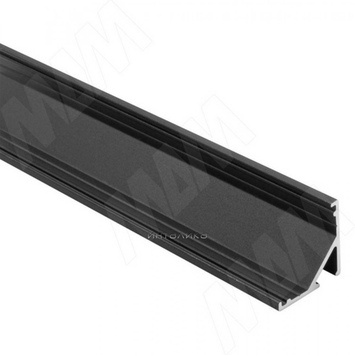 Профиль СМ2, угловой, черный, 16х16мм, для овального рассеивателя, L-3000 (LSP-CM2-ALU-3-BL)