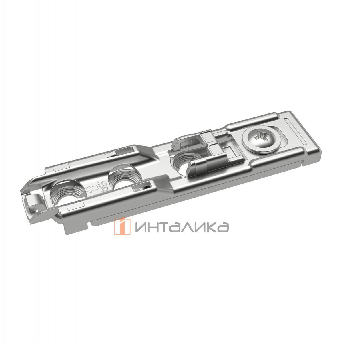 Монтажная планка линейная HETTICH 8099 для Сенсис / Sensys и Интермат / Intermat, LR20, D1.5, под прикручивание, с эксцентриком