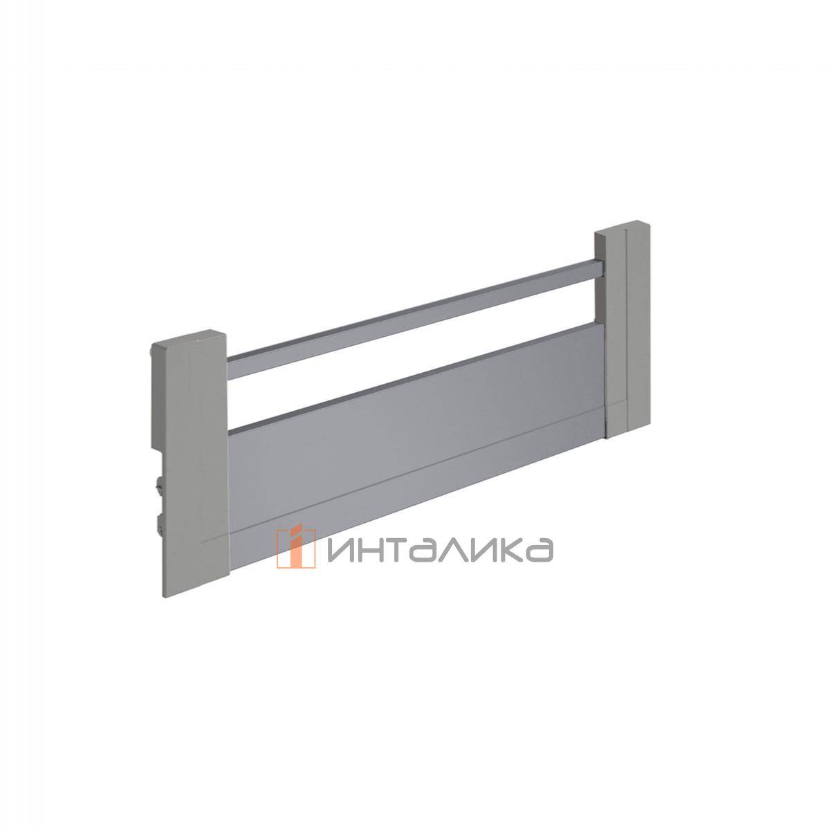 Алюминиевая передняя панель внутреннего ящика HETTICH 100 ИнноТех Атира / InnoTech Atira в сборе, H144, KB600, серебристый