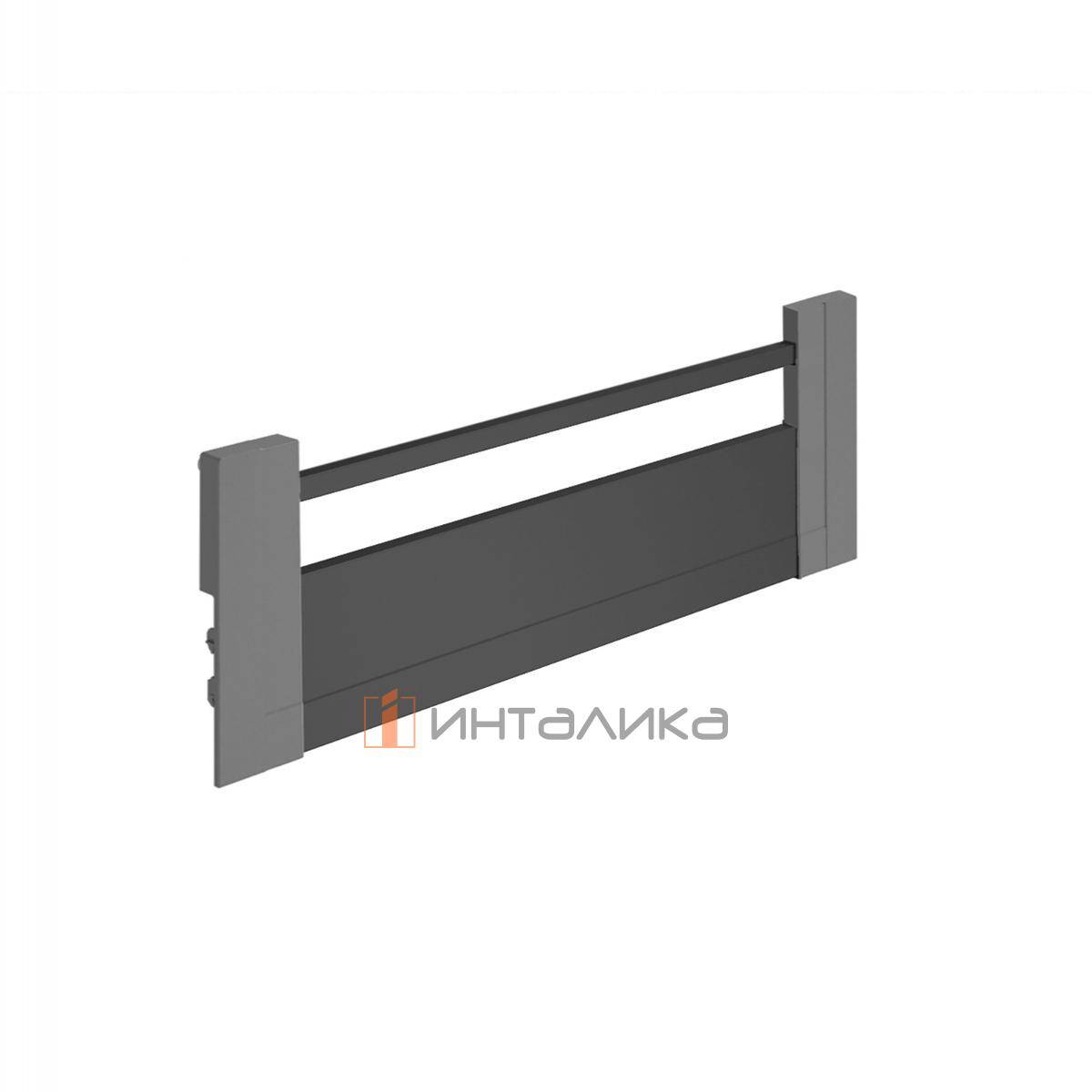 Алюминиевая передняя панель внутреннего ящика HETTICH 100 ИнноТех Атира / InnoTech Atira в сборе, H144, KB600, антрацит
