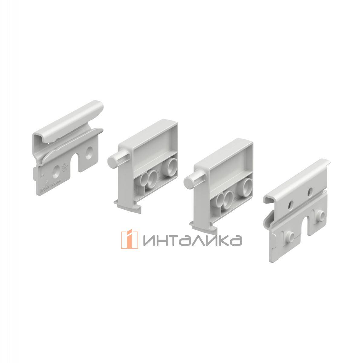 Комплект стопоров для выдвижных полок в открытом положении для направляющих HETTICH Актро Ю, 5D / Actro YOU, 5D и Квадро V6 Ю, V6 / Quadro V6 YOU, V6, белый