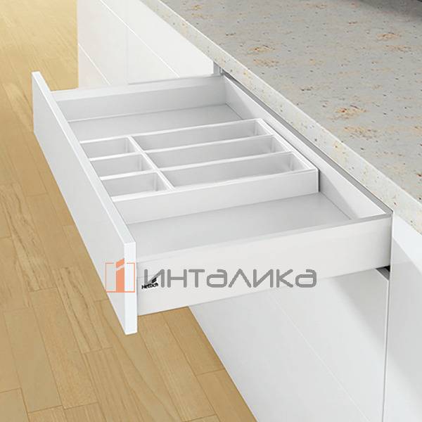 Организация HETTICH ОргаТрей /OrgaTray 470 для ящиков АванТех Ю / AvanTech You и АркиТех / ArchiTech, NL550, B326, T524, H50, пластик, белый