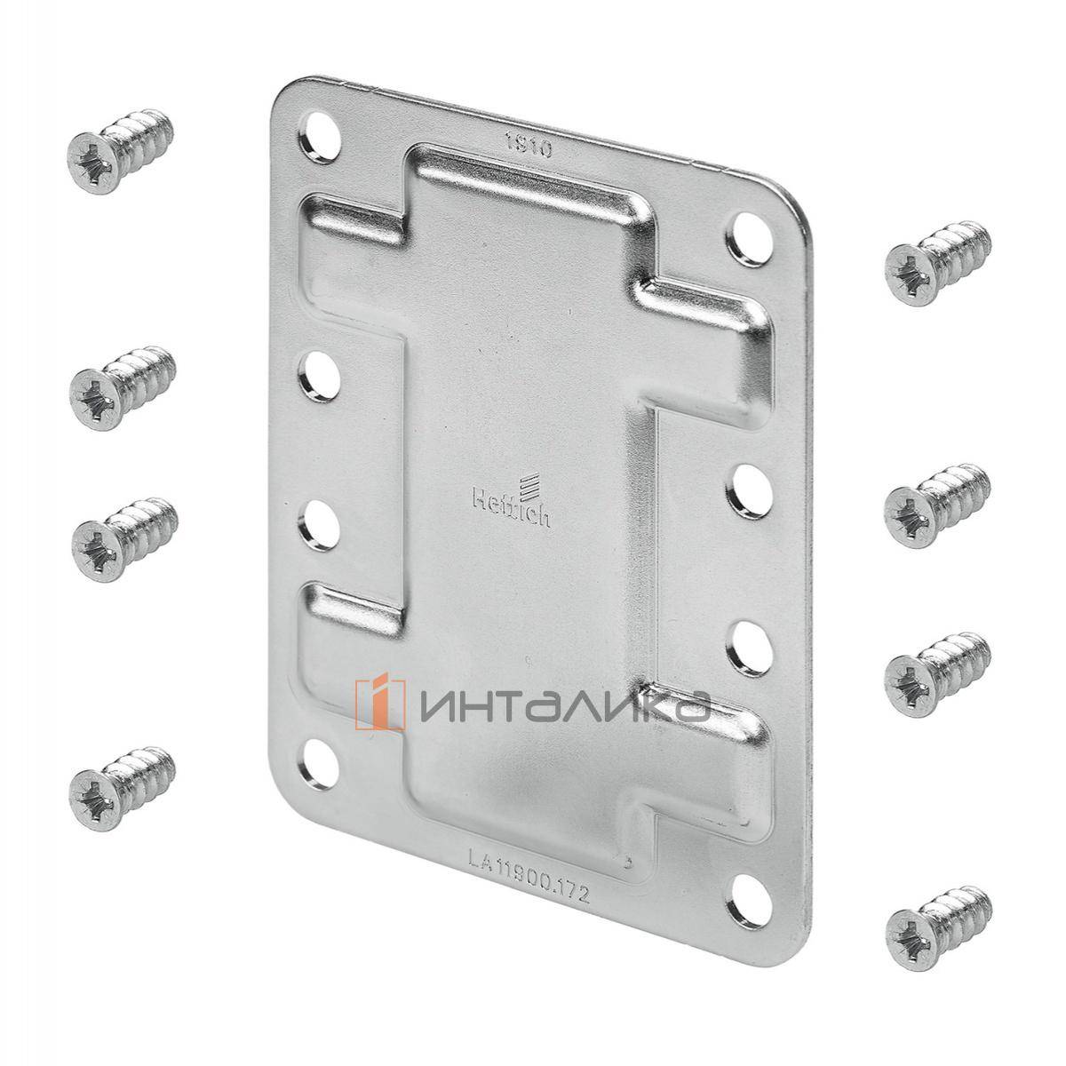 Комплект соединительных пластин для сборных дверей HETTICH, большая, сталь, оцинкованный