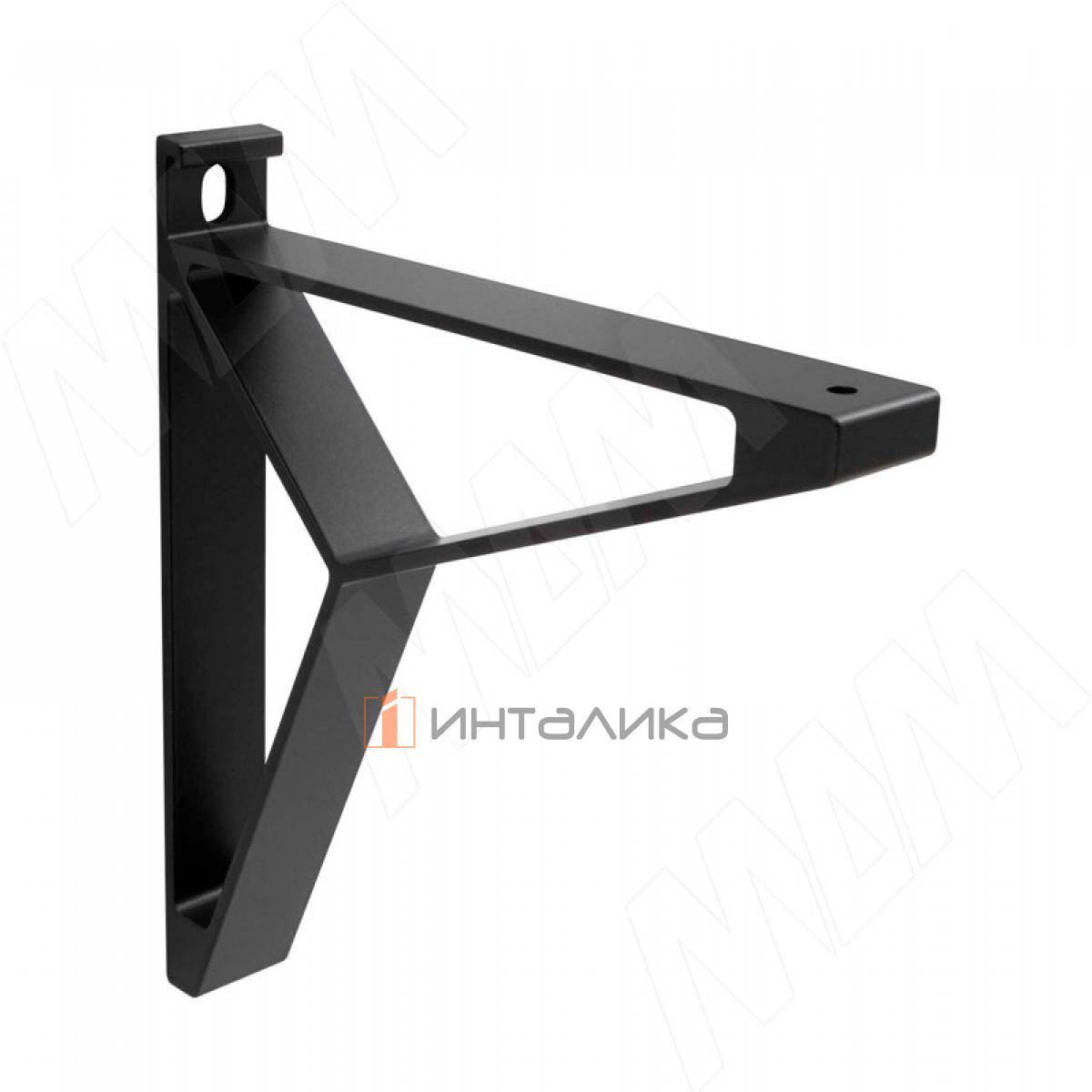 AIRONE МенсолодержательдлядеревянныхполокL-200мм,черныйматовый(1шт) (AIR.903A.9922)