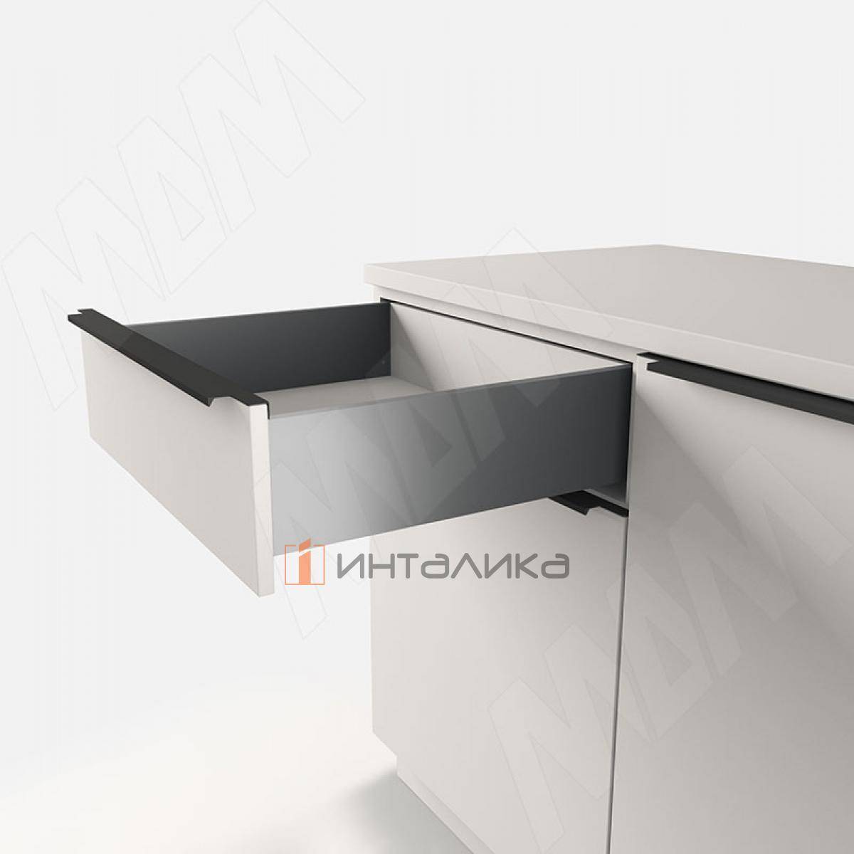 LS BOX комплект ящика 500 мм, цвет графит (боковины h120 мм с направляющими открывания от нажатия) (LT120500GP)